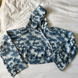 Adore Me Blue and White Tie-Dye Hoodie